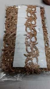 Patch de cou en toile personnalisé, motif triangle et fleur, broderie à la main, fil Dabka et sequins, à coudre sur tissu pour vêtements, chapeaux et cadeaux - Product Image 5