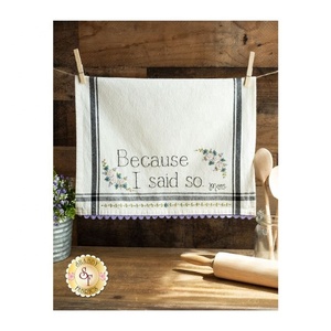 Meilleure vente Floral brodé élégant 100% coton décoloration Logo personnalisé torchon moderne Super doux absorbant GOTS certificat - Product Image 2