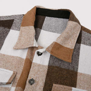 Camisas de Franela a Cuadros para Hombre, Estilo Nuevo, 100% Algodón, Transpirables, de Manga Larga, con Logotipo Personalizado - Product Image 5