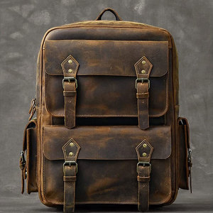 Mochilas Impermeables de la Mejor Calidad en Cuero y Tela 2026, Mochila de Cuero Genuino de Alta Calidad para Uso Unisex - Product Image 1