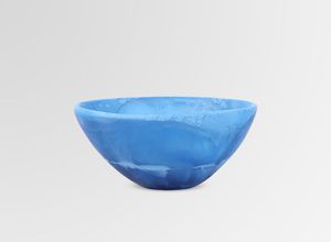 Bol en résine bleue léger fait main avec pieds en marbre, objet décoratif artistique pour la maison, artisanat NOUSHAD HANDICRAFTS, moulage - Product Image 2