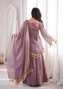 Salwar Kameez traditionnel indien pakistanais violet avec dupatta, coupe classique, longueur standard, séchage rapide, robe de mariée pour femme - Product Image 6