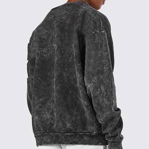 Sweat-shirts en polyester personnalisés de qualité supérieure, doux, pour hommes, effet délavé, col rond, meilleur prix, sweat-shirt professionnel pour hommes, effet délavé. - Product Image 4