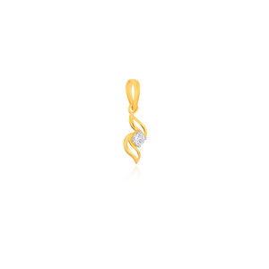 Colgante minimalista de oro amarillo para mujer con diamantes cultivados en laboratorio de corte brillante redondo para uso diario. - Product Image 2