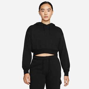 เสื้อฮู้ดครอปสีดำสำหรับผู้หญิง แขนยาว สวมใส่สบาย - Product Image 6