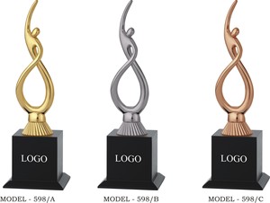 Golden Event Glass <b>Trophy</b> Personalized Award For Company Milestone Celebrations Corporate Achievement Recognition Rewards - Product Image 2