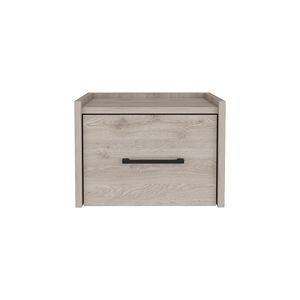 Light Grey Boa Single Drawer <b>Floating</b> Nightstand with Handle <b>Wall</b> Mounted End Table & Side Table for Bedroom - Product Image 5