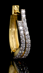 Élégantes boucles d'oreilles créoles Bali en diamant de laboratoire, finition or, boucles d'oreilles créoles de luxe pour femmes, à porter au quotidien, bijoux de fête - Product Image 4