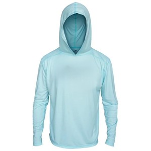 Unisex Light Blue Casual Hooded Long Sleeve Moisture Wicking Breathable Quick Dry UV Protection Polyester Athletic Summer <b>Top</b> - Product Image 1