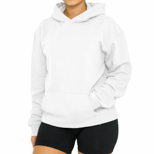 Sweat-shirt à capuche en polaire pour femme, coupe ample, chaud, style streetwear, hiver, confortable - Product Image 1