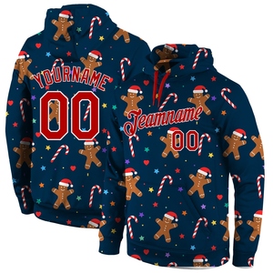 Wholesale Direct Industry New Design Custom Stitched Navy Red-White Christmas 3D Sports Pullover Sweatshirt <b>Hoodie</b> - Product Image 1