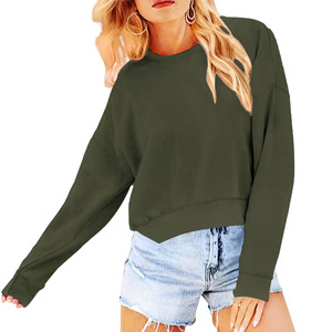 Sweat-shirt à capuche court pour femme, nouvelle collection, qualité supérieure, 100% coton, style décontracté et tendance, logo personnalisé. - Product Image 1