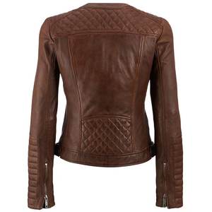 Nuevas Chaquetas Marrones Personalizadas con Logotipo para Mujer, Chaqueta Vintage para Invierno, Abrigos Modernos de Cuero, Chaquetas Bomber de Piel Auténtica, Ropa Urbana - Product Image 2