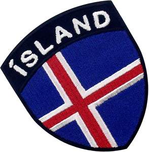 Patch brodé drapeau d'Islande, emblème national islandais, à coudre ou à thermocoller - Product Image 3