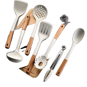 ESPÁTULA DE RESINA COCINA COMODIDAD Fábrica Cuchara de madera y resina Espátula Retenedor Utensilios de cocina Cuchara de cocina natural para el mejor - Product Image 1