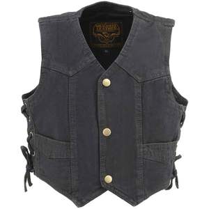 Gilet de motard en cuir noir taille jeunesse 2025 LKY3860, vêtements de course automobile et moto avec lacets latéraux - Product Image 4