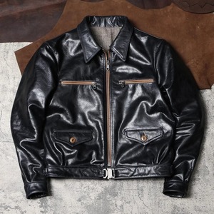Factory Made Custom Real Full Grain Leather <b>Jackets</b> in Stock Leather <b>Jacket</b> Batik Vegetable Leather <b>Jacket</b> - Product Image 6
