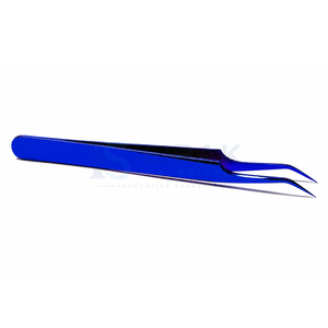 Pinzas Angulares Quirúrgicas Azules Ijrak para Pestañas, Punta Fina, Acero Inoxidable Suave y Duradero, Herramienta de Precisión de 10 mm para Pestañas de Volumen, Belleza - Product Image 4