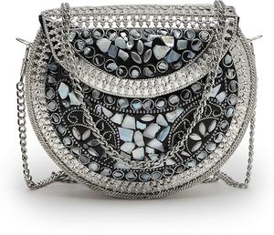 Bolso de mano tipo clutch de metal hecho a mano, estilo vintage moderno clásico, color latón antiguo, para novias. |   Color y Tamaño Personalizables - Product Image 1
