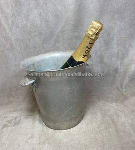 Vintage personalizable para champán Cubo Enfriador de vino Durable Aluminio Metal Interior Fiestas al aire libre Tinas decorativas para bebidas - Product Image 3