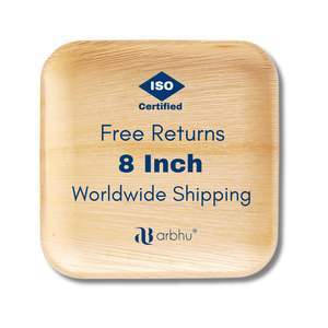 Eco Friendly <b>8</b> Inch Areca Leaf Plates Chemical Free Biodegradable <b>Dinnerware</b> <b>Set</b> Sustainable Palm Dishes Large Quantity Supply - Product Image 1