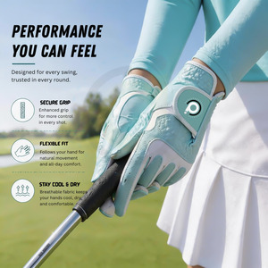 Gants de golf unisexes en cuir de mouton pleine fleur, haute qualité, respirants, antidérapants, ajustables pour la main gauche, à prix avantageux et très vendus - Product Image 1