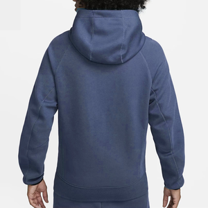 Hot Sale <b>Men's</b> Hooded Fleece <b>Jacket</b> Thin Patchwork Stand Collar Solid Color Casual <b>Pullover</b> Autumn Wear Regular Fit Blue - Product Image 6