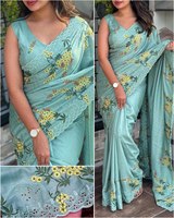 Simple mais élégant! Nouveau modèle fantaisie coupe bordure travail été confort doux Tussar coton Saree avec chemisier assorti pièce