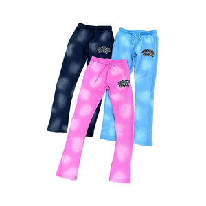 Conjunto Deportivo Personalizado de Algodón 100% Pesado con Bordado Desgastado, Sudadera con Capucha y Pantalones Deportivos Acampanados - Product Image 5