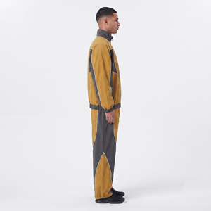 Ensemble de jogging pour homme coupe ample avec épaules tombantes, coupe-vent zippé, 100% Nylon Polyester, style streetwear d'été - Product Image 3