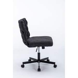 Modern Armless <b>Desk</b> <b>Chair</b> with Wide Seat Criss Cross Legged Office <b>Chair</b> Wheels for Home Office Work Meditation Vanity - Product Image 4