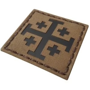 Rectangular Camouflage <b>Patch</b> With Black Cross And Stars Embroidered <b>Sew</b>-<b>On</b> Fabric <b>Patch</b> - Product Image 4