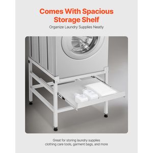 Supporto per Lavatrice 48.5x25 Pollici, Capacità di Carico 590 Libbre, Piedistallo Doppio per Lavatrici - Product Image 6
