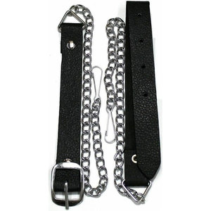 Sporran traditionnel des Highlands en cuir véritable noir avec chaîne, ensemble pour kilt écossais, tenue écossaise - Product Image 6