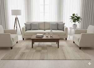 พรมเนื้อผ้าคอตตอนแบบถักมือสำหรับตกแต่งบ้านสไตล์โมเดิร์นสไตล์อินโด-เนพาลี่พรีเมียมสีฟ้าและสีขาว - Product Image 2