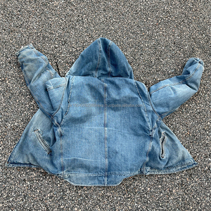 Sudadera con capucha de lana de alta calidad para hombres Denim Zip Up Casual Sudadera Hombres Heavyweight Jeans Chaquetas - Product Image 6