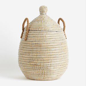 <b>Storage</b> <b>Basket</b> with Lid Handmade <b>Storage</b> <b>Basket</b> Wholesale eco-friendly Made in Vietnam - Product Image 1