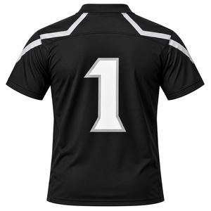 Camiseta de Fútbol Americano Personalizada para Hombre, Cuello en V, Negra, Transpirable, de Poliéster, Uniforme Deportivo - Product Image 2