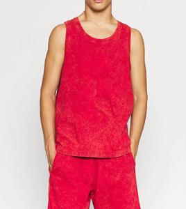 T-shirt sans manches pour homme, personnalisé par le fabricant, grammage lourd, graphique DTG, effet vintage délavé à l'acide, avec strass - Product Image 1