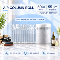 Rouleau de film à bulles d'air gonflable 55 µm pour emballage, matériau de protection et d'amortissement recyclable