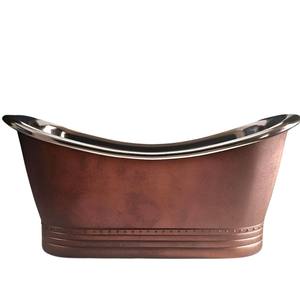 Luxury Freestanding Clawfoot Copper <b>Bathtub</b> Antique Hand-Hammered Oval Soaking Tub For Hotel & Home Bathroom <b>Accessory</b> - Product Image 4