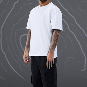 Camiseta de Alta Calidad de 400g con Cuello Ajustado, Estilo Urbano, 100% Algodón, para Hombre, Lisa, para Impresión Personalizada - Product Image 5