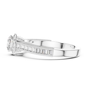White Gold Finish 925 Sterling Silver Moissanite <b>Diamond</b> <b>Ring</b> Factory Wholesale Jewelry Manufacturer - Product Image 2