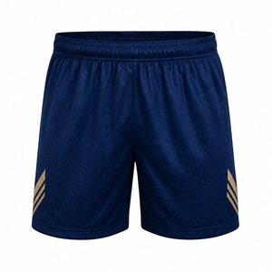 Maillot de handball personnalisé professionnel pour homme, bleu et or, imprimé par sublimation, séchage rapide, col en V, manches courtes, polyester athlétique - Product Image 4