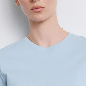 T-shirt Chic Urbain Femme / T-shirt Quotidien Élégant en Coton 2026 Col Rond Coupe Oversize avec Logo - Product Image 2