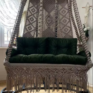 <b>Macrame</b> Double Garden Swing,<b>Macrame</b> Double Swing,Hanging Swing,<b>Macrame</b> Hangesessel,Double hanging Swing,anniversary Gifts,Housew - Product Image 1