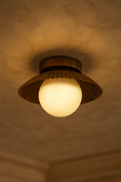 Plafonnier en laiton antique, abat-jour en métal poli, décoration moderne du milieu du siècle