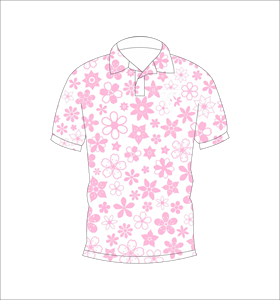 เสื้อโปโลผู้ชายลายดอกไม้สีชมพู แขนสั้น สไตล์ลำลอง แฟชั่นกอล์ฟ รับทำโลโก้ตามสั่ง รับผลิตแบบ OEM ODM ขายส่ง - Product Image 1