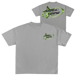 T-shirt gris à manches courtes pour homme avec logo étoile verte imprimé, col rond, coupe classique, en jersey de coton décontracté, motif graphique - Product Image 3