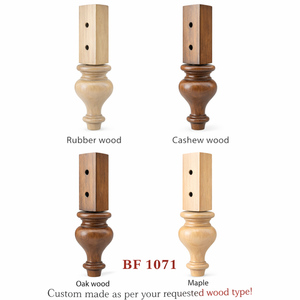 Pied de canapé en bois tourné long, pieds de chaise et de table en bois massif, design vintage, OEM Vietnam - Product Image 3